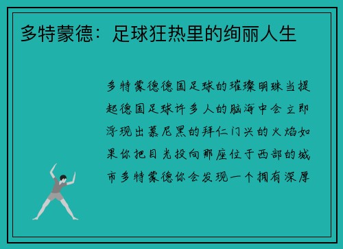 多特蒙德：足球狂热里的绚丽人生